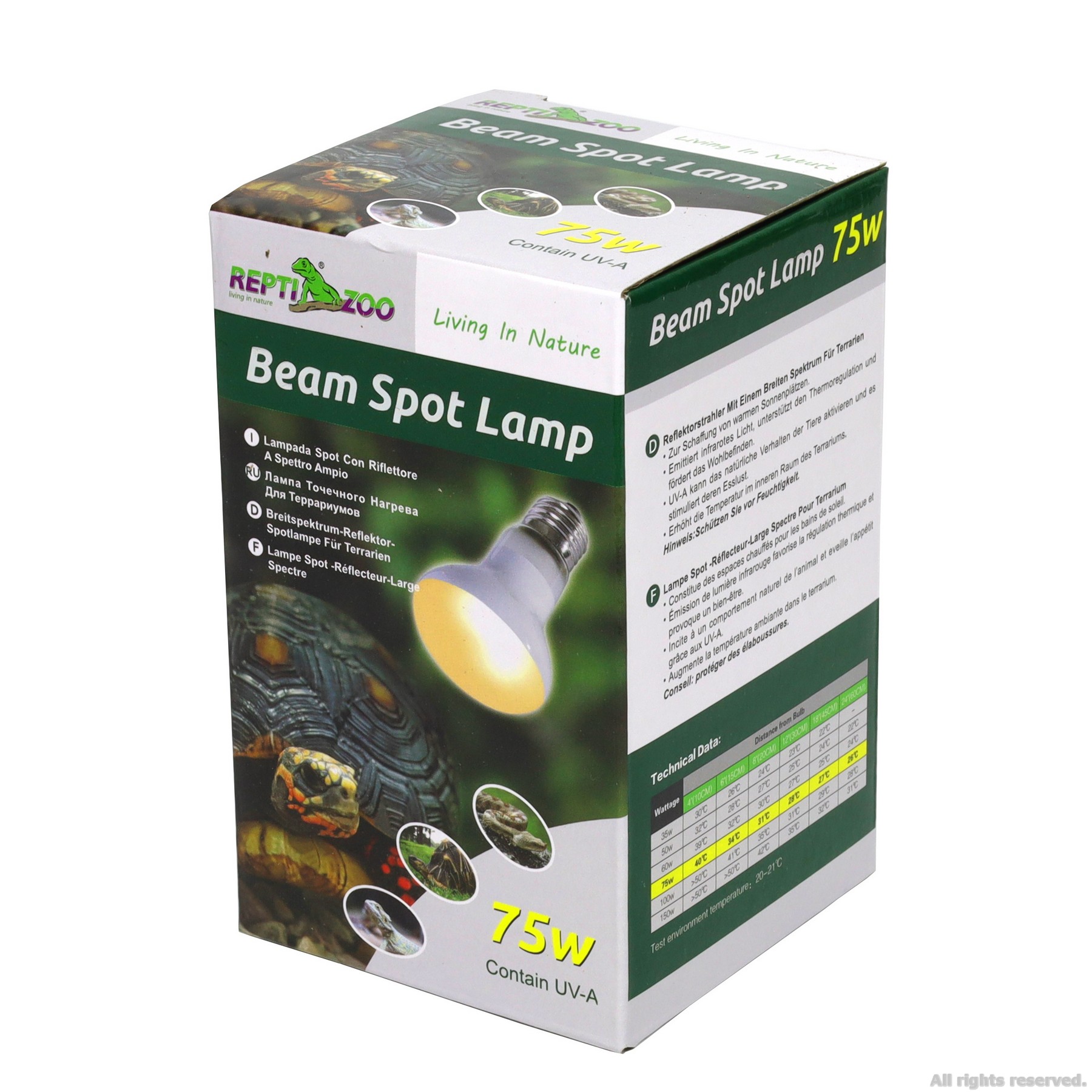 Лампа точкового нагріву Repti-Zoo Beam Spot 75W (BS63075)