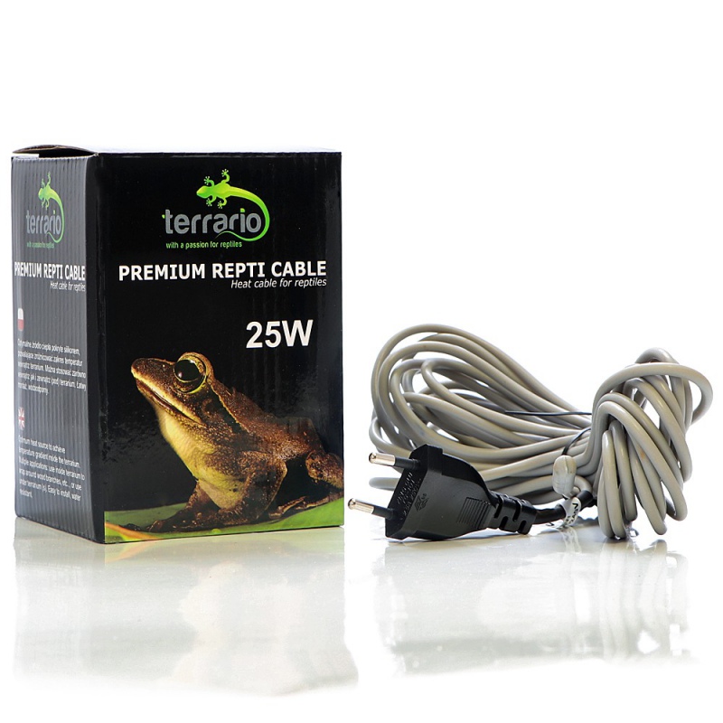 Нагрівальний кабель Terrario Premium Repti Cable 25W 5м для тераріуму з силіконовим покриттям