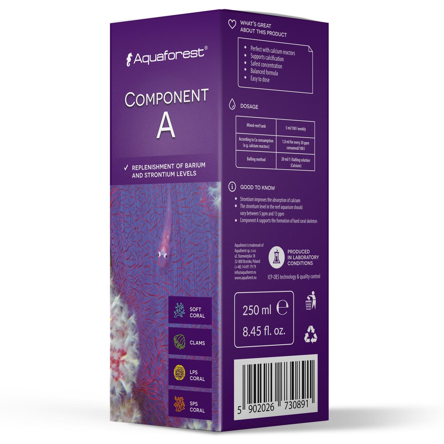 Стронцій і барій для морського акваріума Aquaforest Component A 250мл (732307)