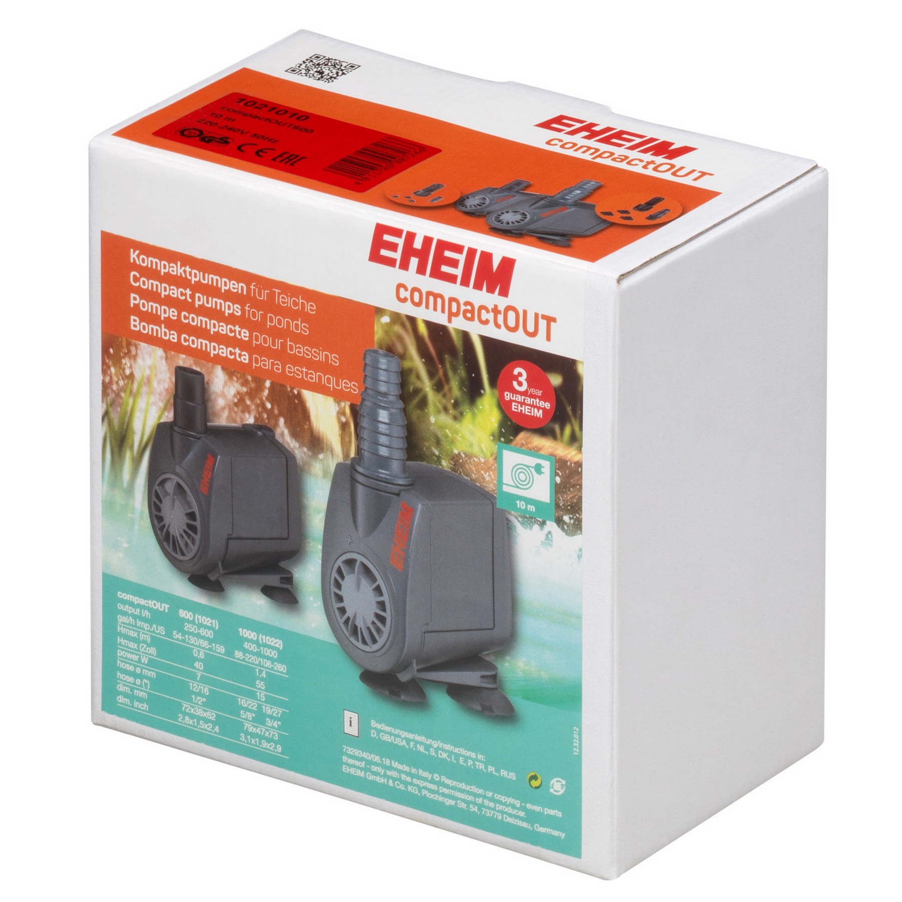 Насос для ставка Eheim compactOUT600 (1021010) 10м