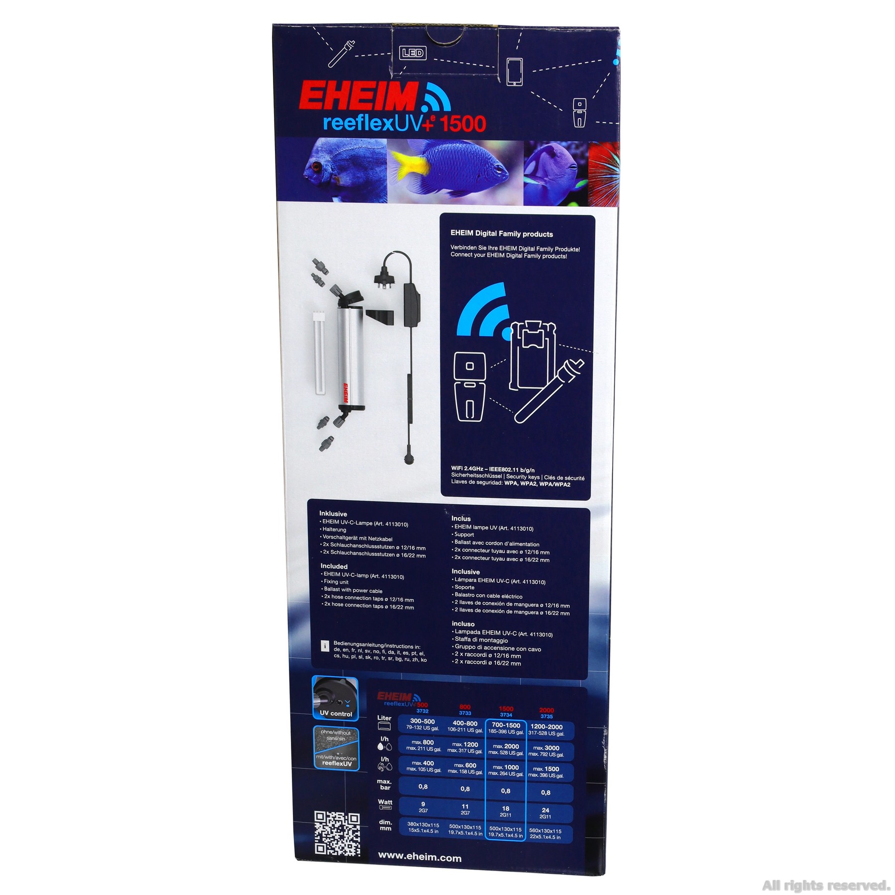 Стерилізатор з Wi-Fi управлінням Eheim reeflexUV+e 1500 (3734210)