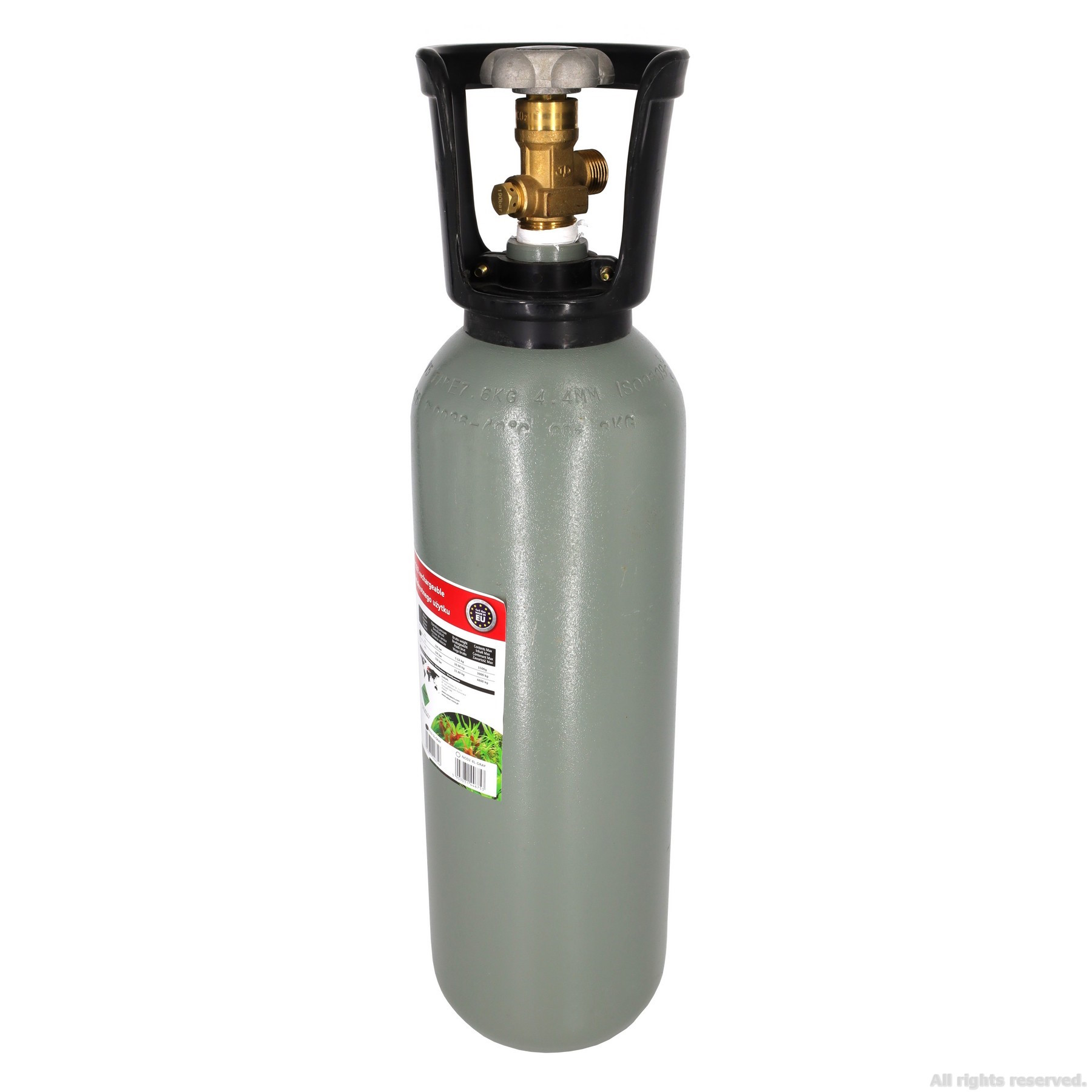 Балон CO2 з плоским дном Aqua Nova , метал, 5л. (NCO2-5L-GRAY)