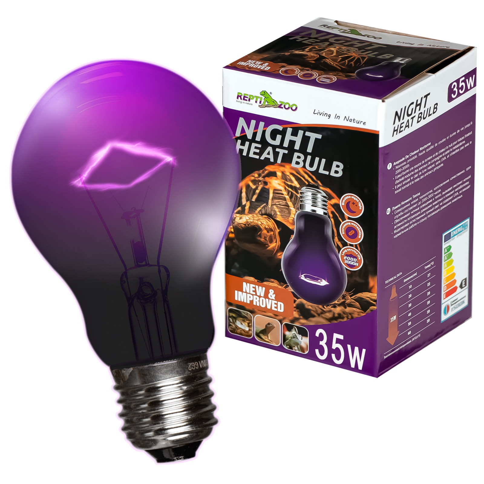 Нічна лампа з підігрівом Repti-Zoo Night Heat Bulb 35W для тераріумів без UVA (MHL35)