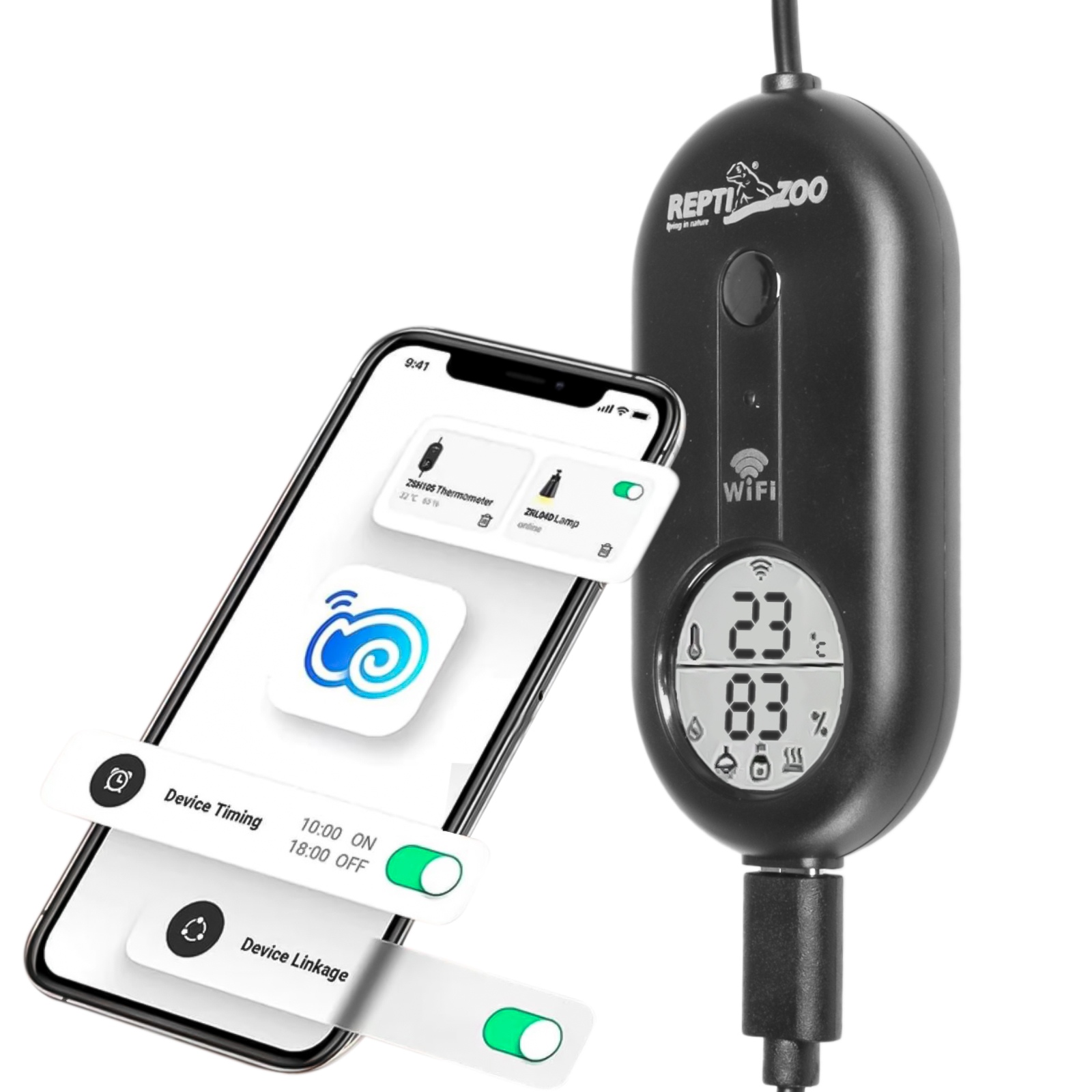 Термогігрометр електронний з Wi-Fi Repti-Zoo Smart Wi-Fi thermo-hygrometer (ZSH105)