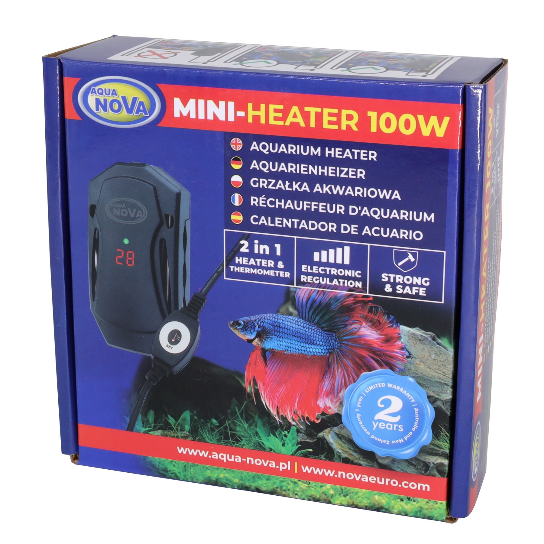 Нагрівач з електронним управлінням Aqua Nova 100Вт (MINI-HEATER-100W)