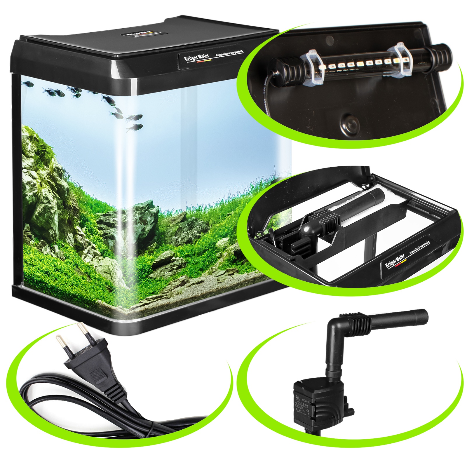 Акваріум Kruger Meier Como Aquarium 7л чорний 23x15,5x25см (R230KMB) 