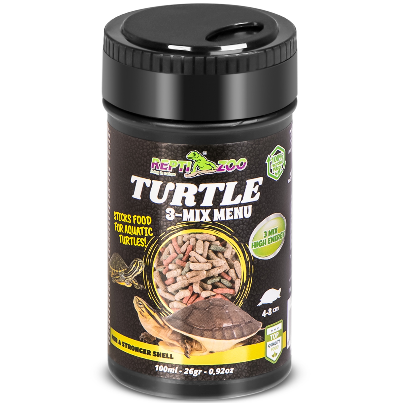 Корм із часником для водних черепах Repti-Zoo Turtle 3-Mix Menu 100мл.