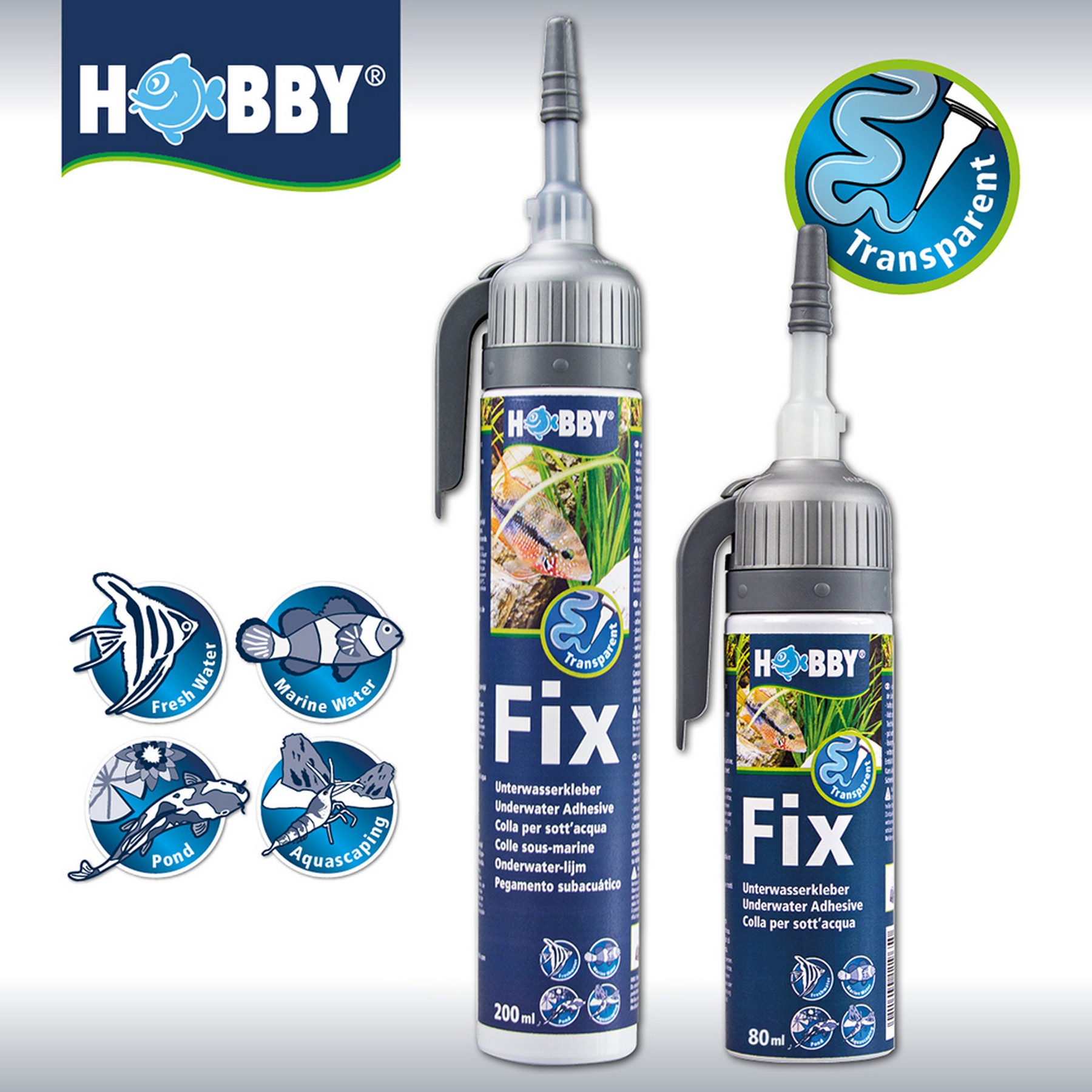 Клей, герметик акваріумний чорний Hobby Fix Underwater Adhesive black 75мл (11967)