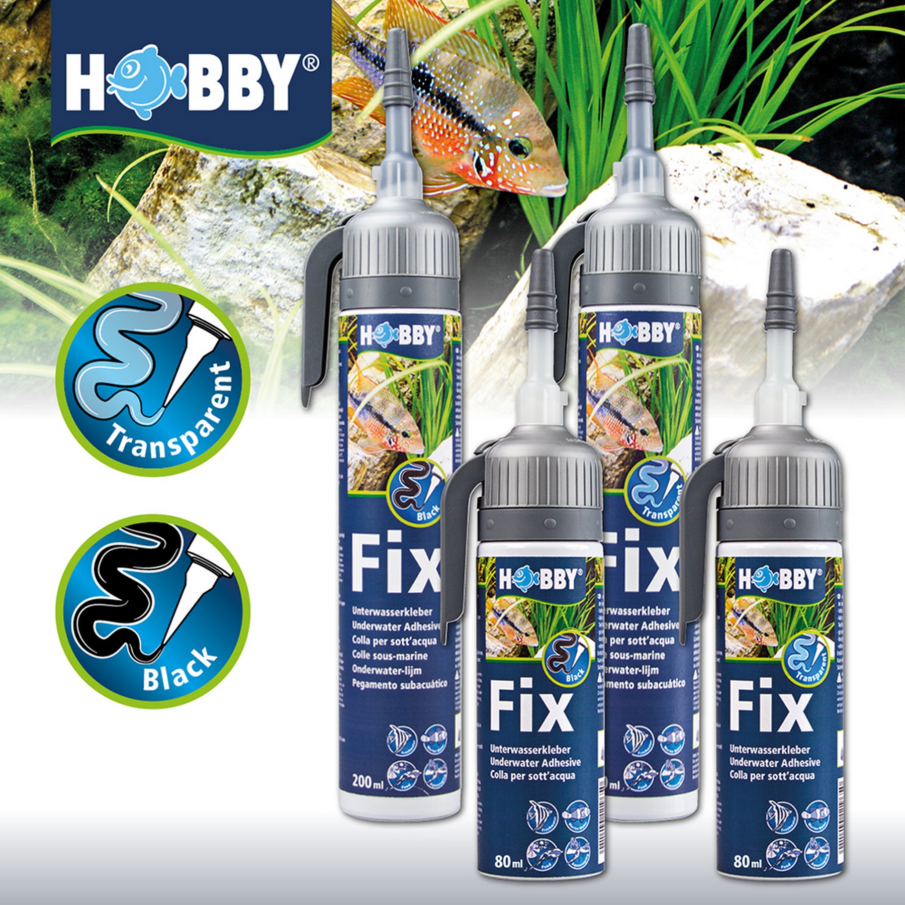 Клей-герметик прозорий Hobby Fix Underwater Adhesive 75 мл (11968) для акваріумів і тераріумів