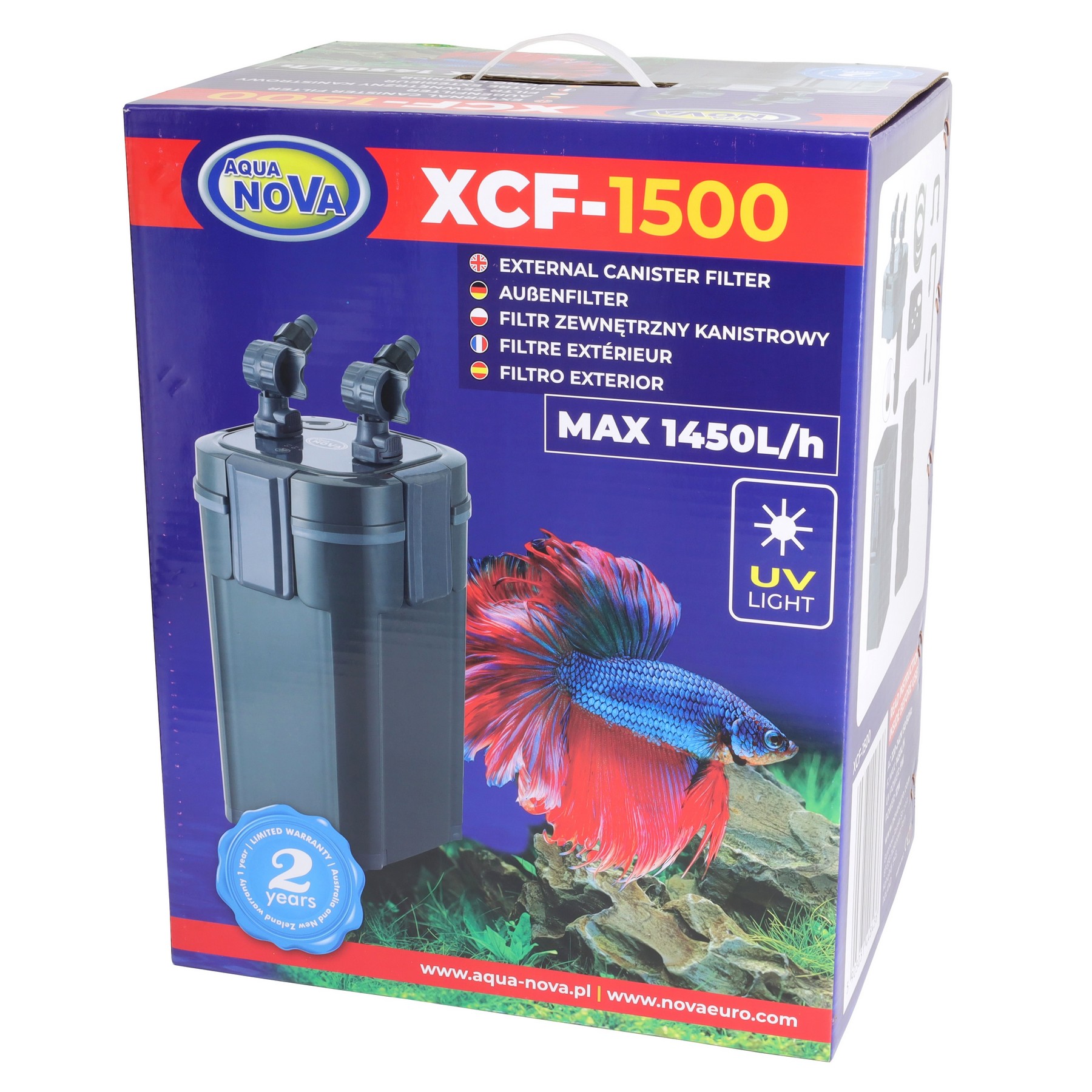 Зовнішній фільтр Aqua Nova з UV стерилізатором до 300л (XCF-1500)