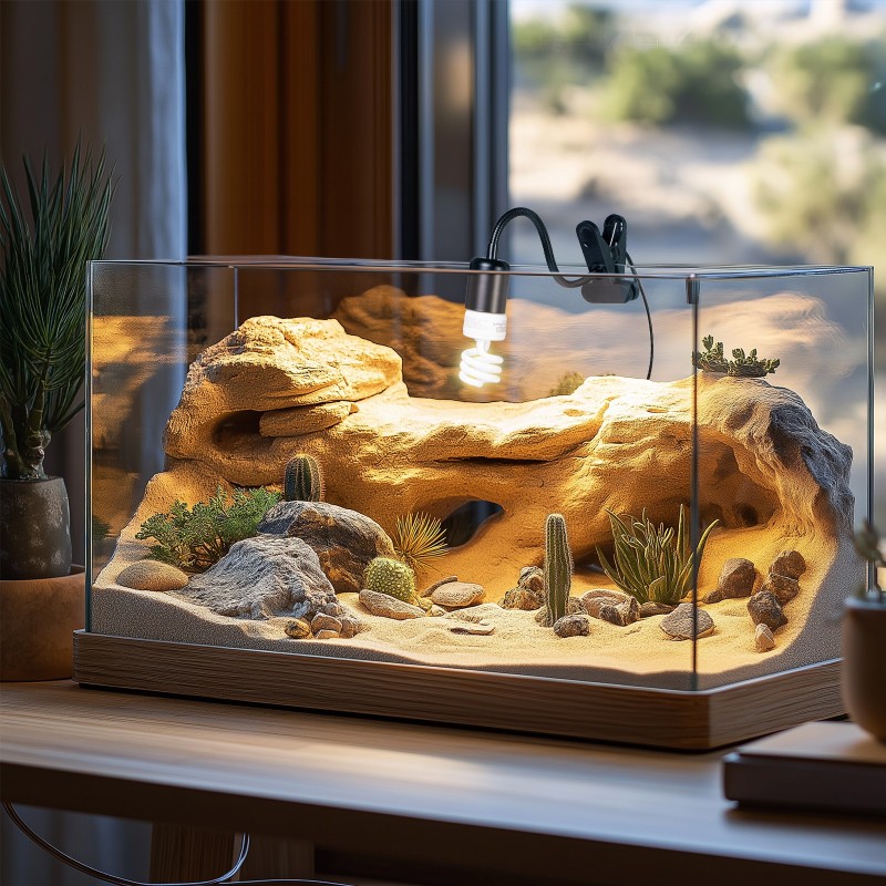 Світильник довгий з затискної ручкою і таймером Terrario Long ReptiSun Time Control 200W