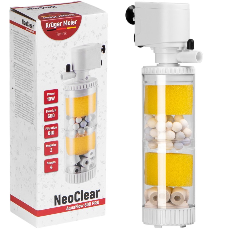 Внутрішній фільтр Kruger Meier NeoClear 800 з біофільтрацією та аерацією для акваріумів 40–80 літрів