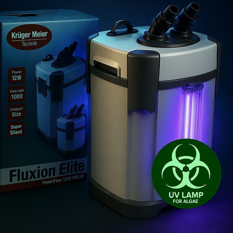 Зовнішній фільтр Kruger Meier Fluxion Elite 1200 UVC PRO для акваріумів 100-250 літрів