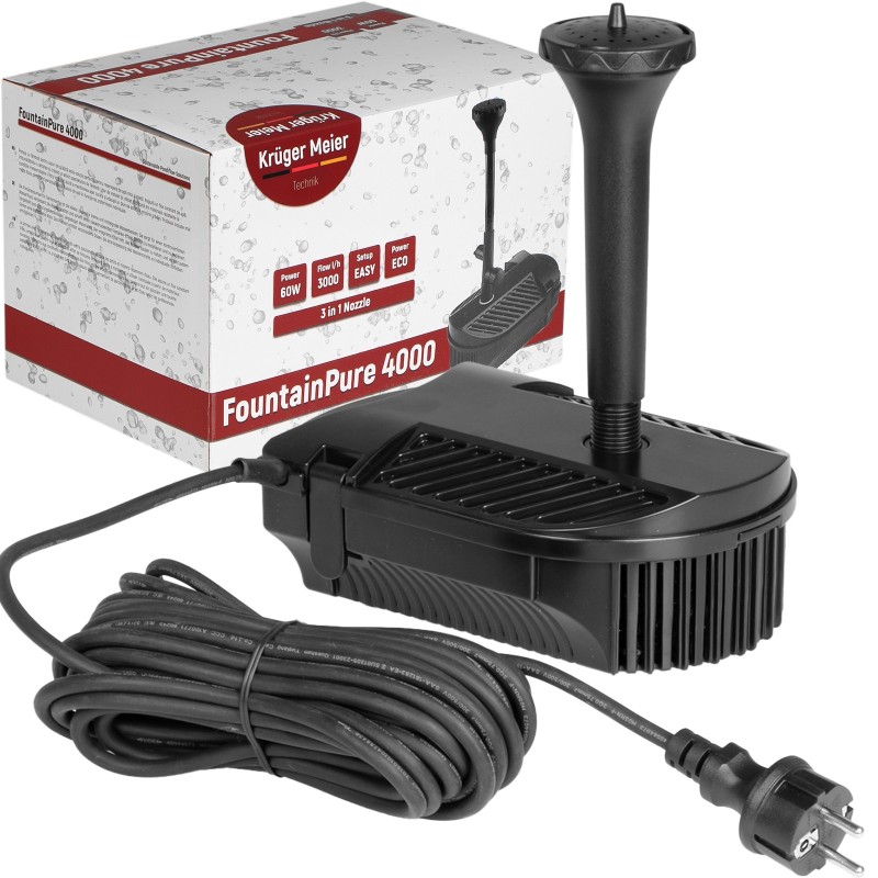 Фонтан-фільтр для ставка Kruger Meier FountainPure 4000 - 3 в 1: насос, фільтр, фонтан (3000 л/год)