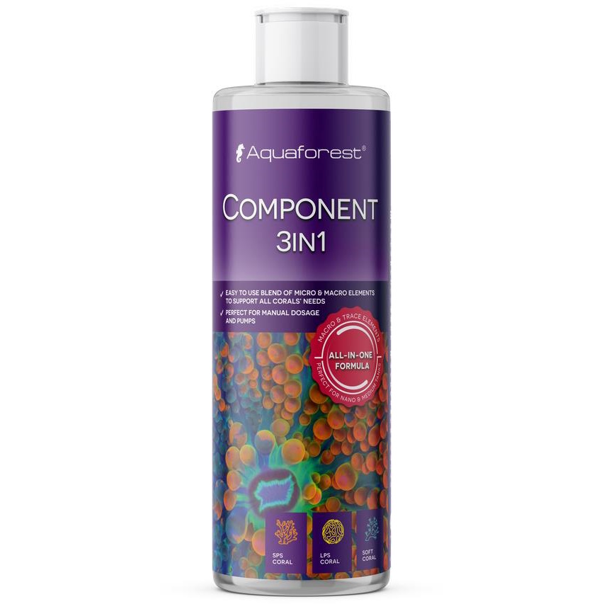 Комплекс макро і мікроелементів Aquaforest Component 3in1 500 мл для морських акваріумів, метод Баллінга