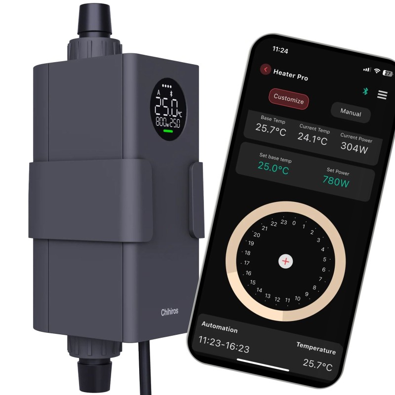 Нагрівач зовнішній Chihiros Heater Pro 16/22мм, 10-1000W з керуванням через додаток