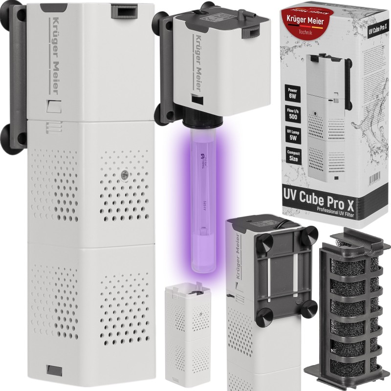 Внутрішній фільтр Kruger Meier UV Cube Pro X з УФ-стерилізацією та аерацією для акваріумів до 250 л.