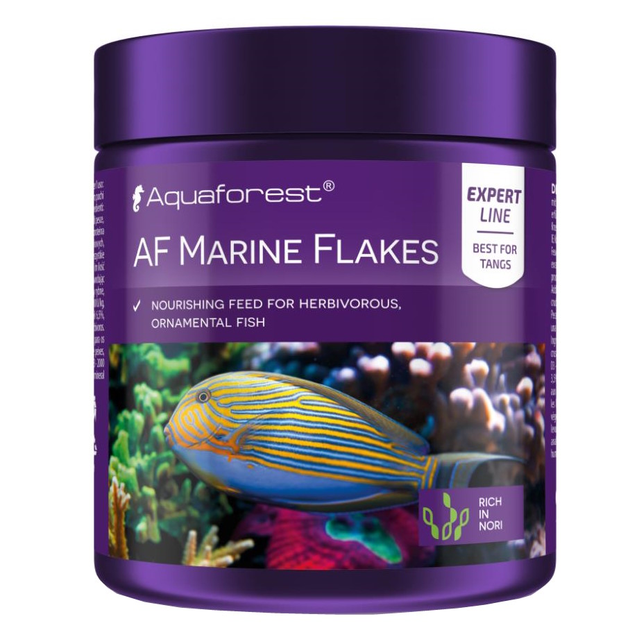 Корм для морських риб Aquaforest  AF Marine Flakes 25 г - пластівці з норі та спіруліною для травоїдних і всеїдних риб