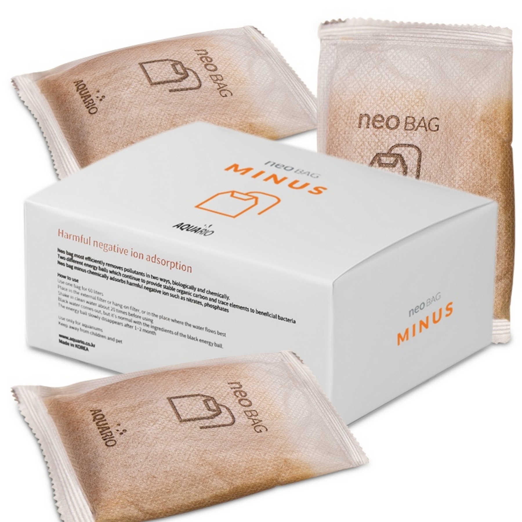 Наповнювач для зниження NO2, NO3 і PO4 в акваріумі Aquario Neo Bag Minus 8 пакетів