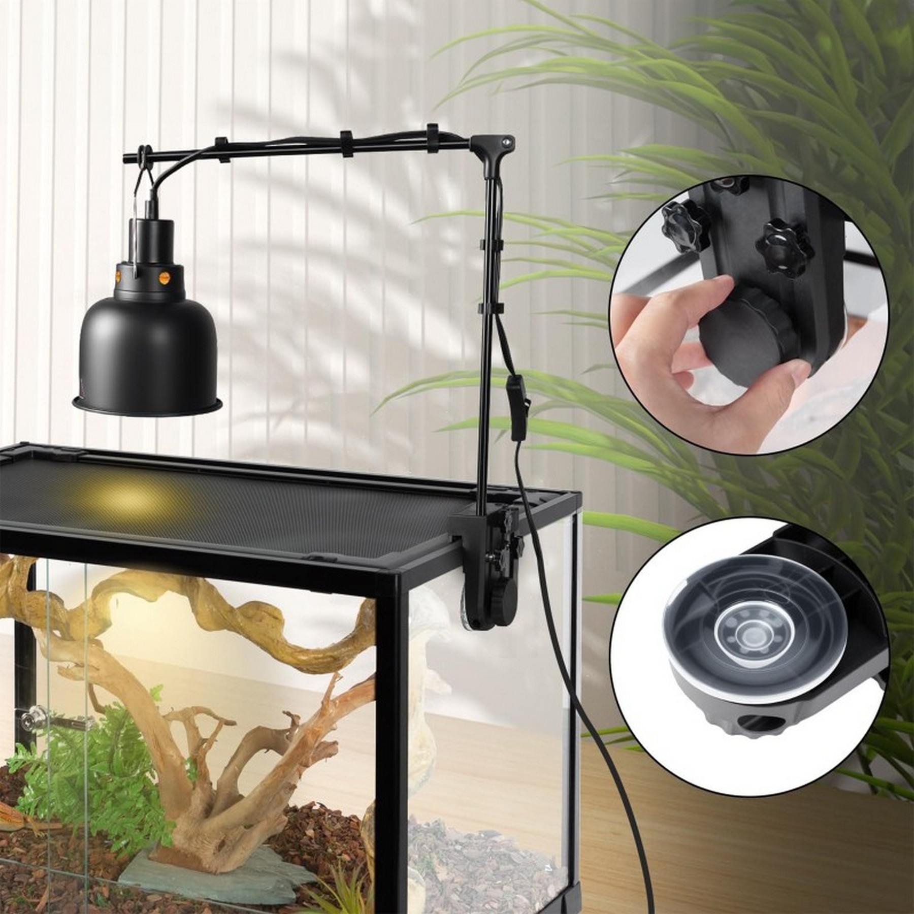 Тримач для ламп Repti-Zoo Dual Light Bracket LH023D подвійний кронштейн для тераріуму 360°