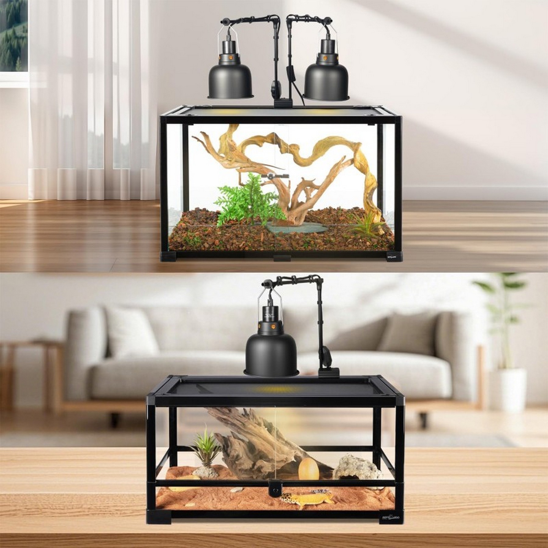 Тримач для ламп Repti-Zoo Dual Light Bracket LH023D подвійний кронштейн для тераріуму 360°