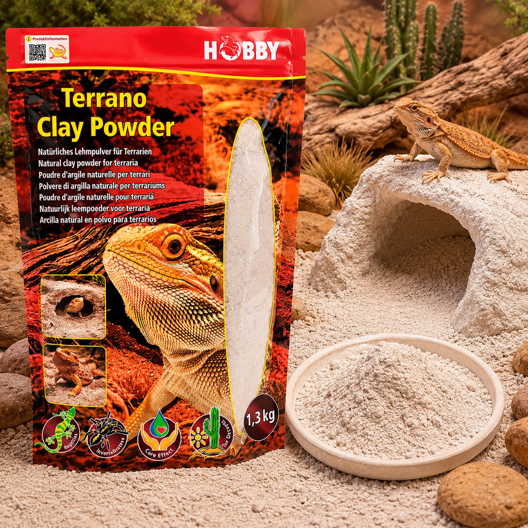 Глиняний порошок для тераріумного субстрату Hobby Terrano Clay Powder white 1,3 кг (33214)