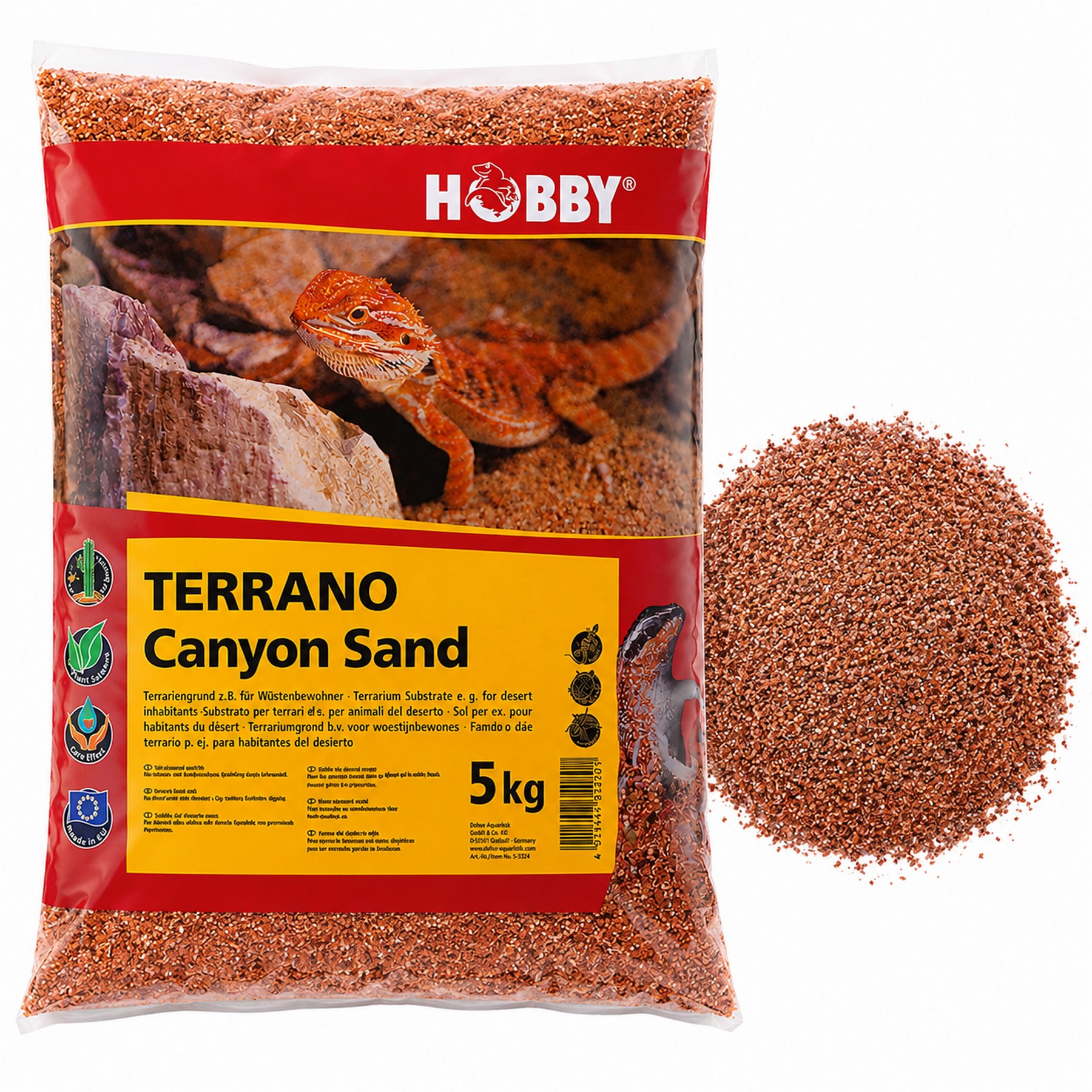 Пісок натуральний Hobby Terrano Canyon Sand 5 кг 0,4-0,85 мм для пустельного тераріуму (33224)