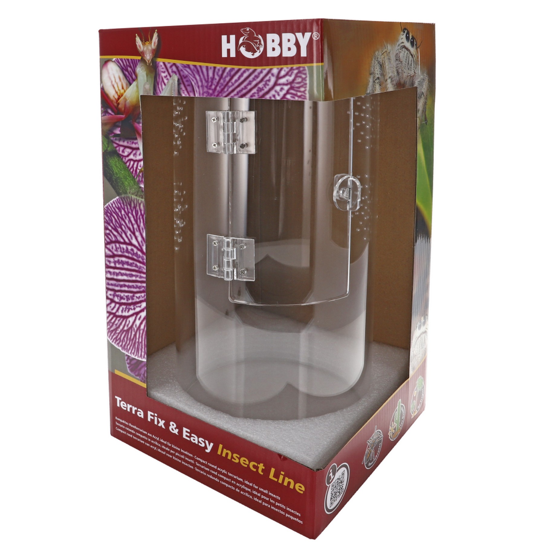 Тераріум для комах та павуків Hobby Terra Fix & Easy Insect Line 15×15×30 см акриловий 360° (36028)