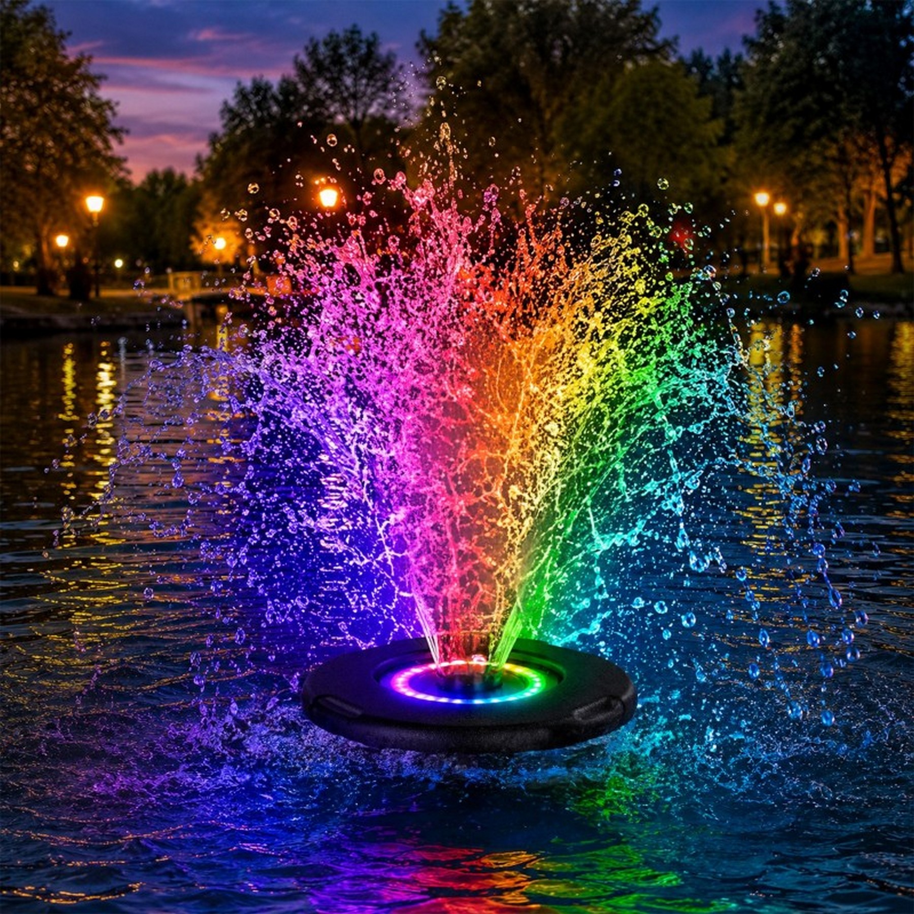 Фонтан, аератор для ставка Kruger Meier PondSplash Elite LED 40000 з LED-підсвіткою 40000 л/год