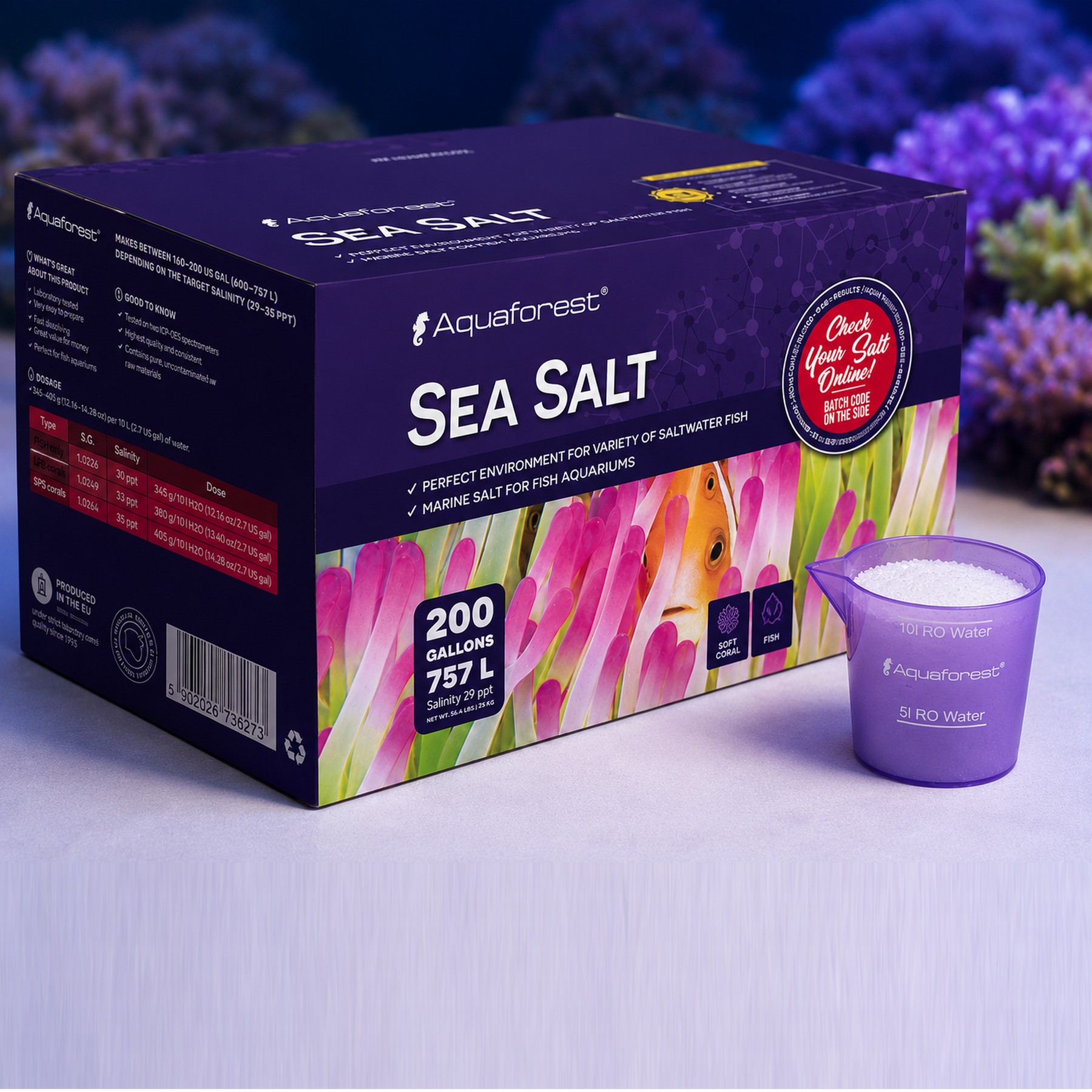Сіль для морського акваріуму Aquaforest Sea Salt 25 кг для риб і м'яких коралів