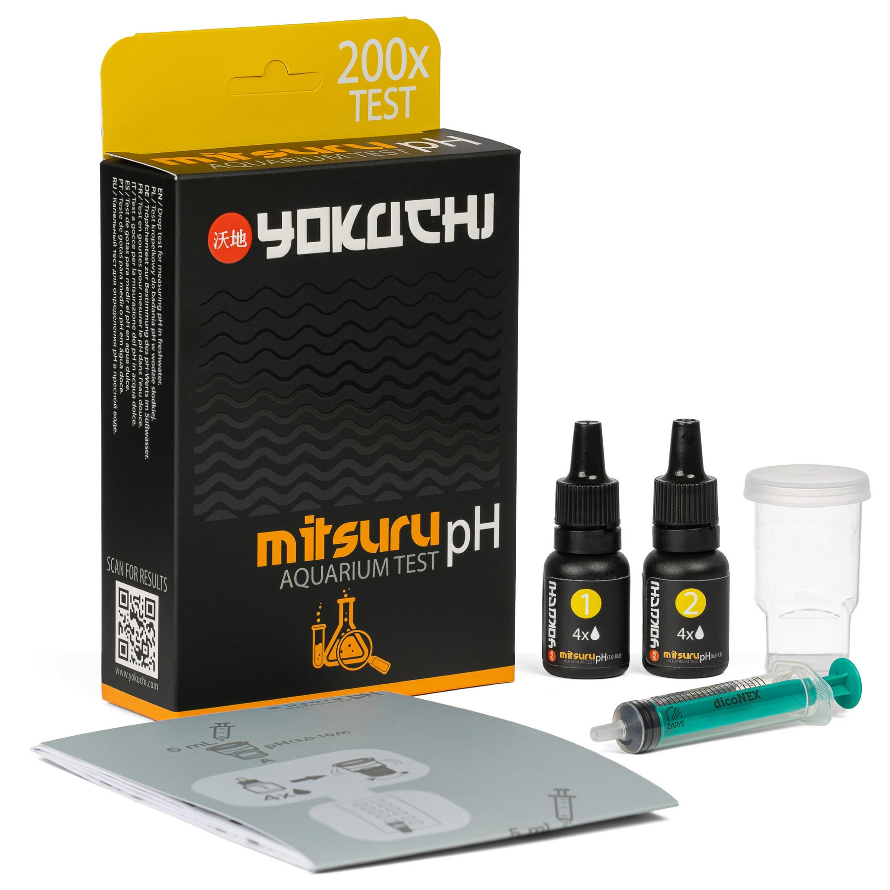 Тест на pH води Yokuchi Mitsuru Aquarium Test pH 3-10 та 6.0-7.8, 200 тестів