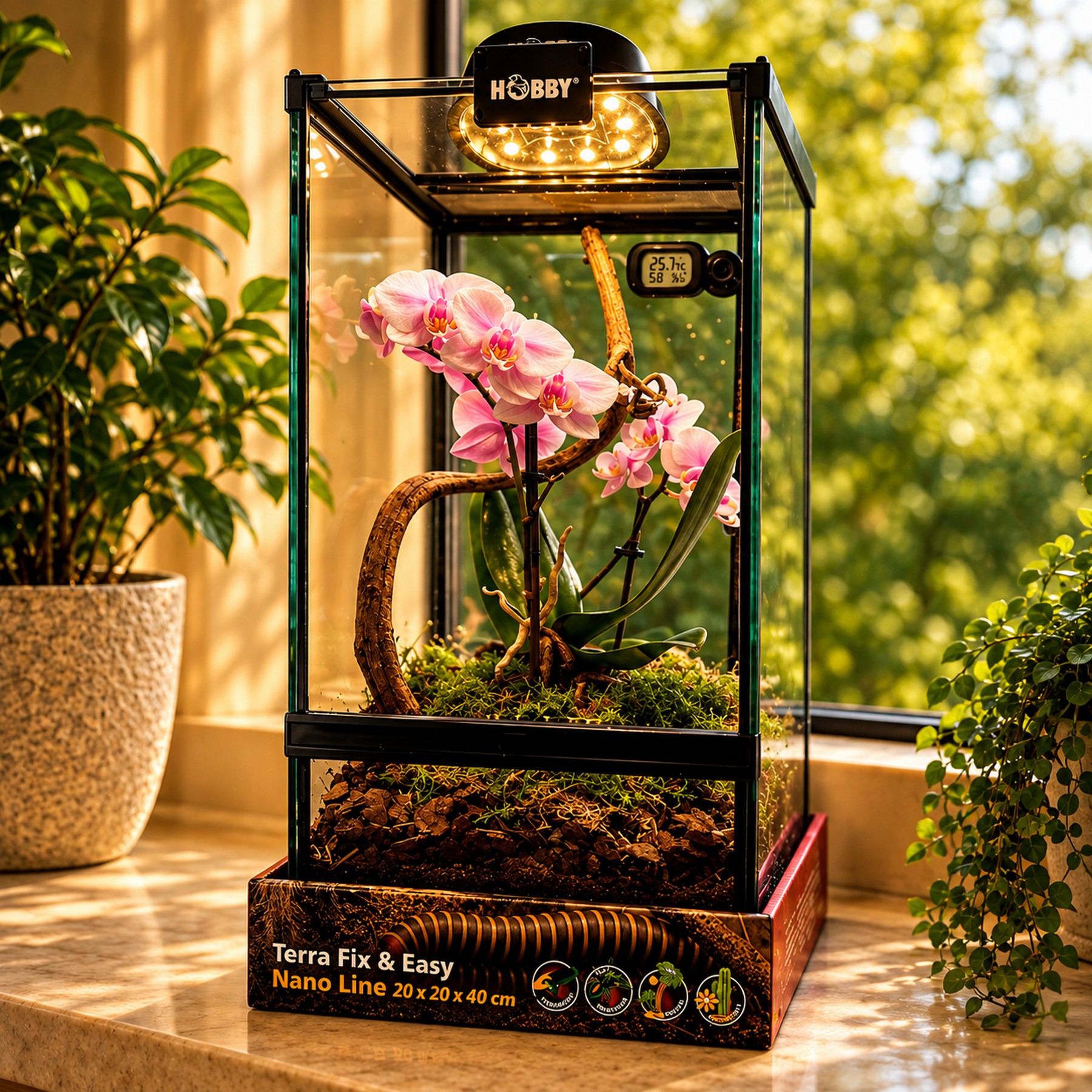 Тераріум скляний Hobby Terra Fix & Easy Nano Line 20x20x40см (36032)