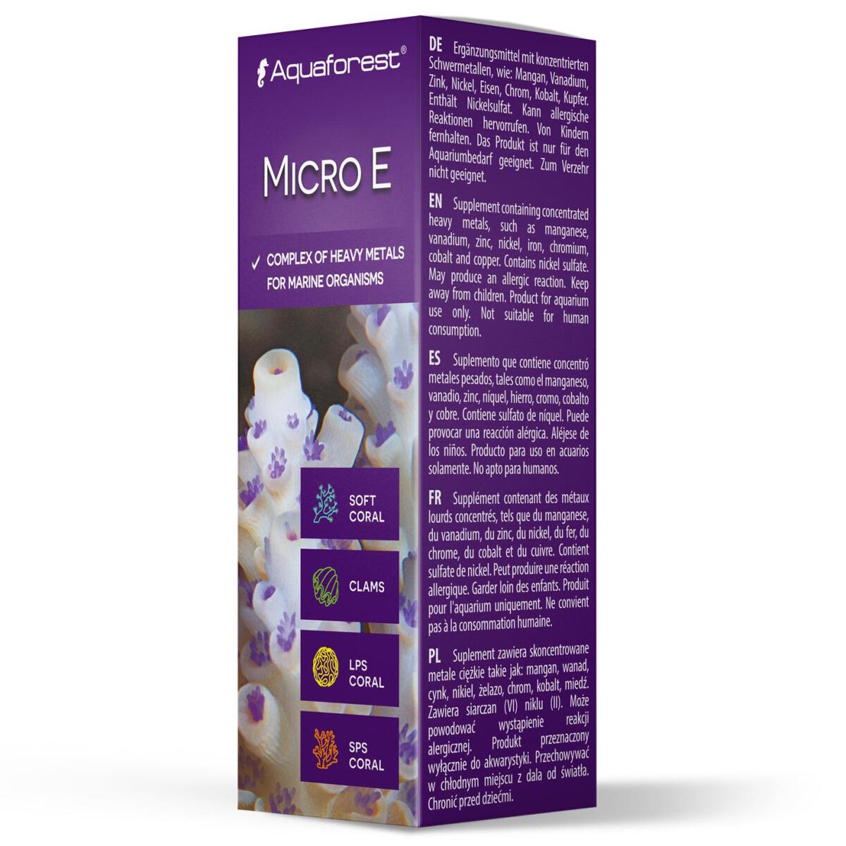 Мікроелементи для коралів Aquaforest Micro E 10 мл - добавка важких металів для морського акваріума