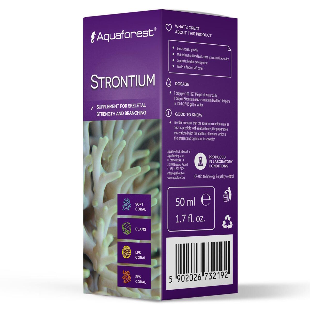 Стронцій (Sr) Aquaforest Strontium 50мл для росту коралів у морському акваріумі