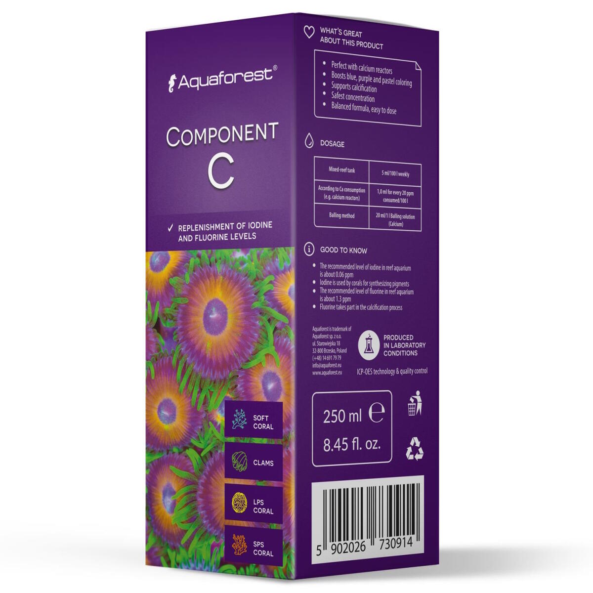Йод і фтор для морського акваріума Aquaforest Component C 250мл (732383)