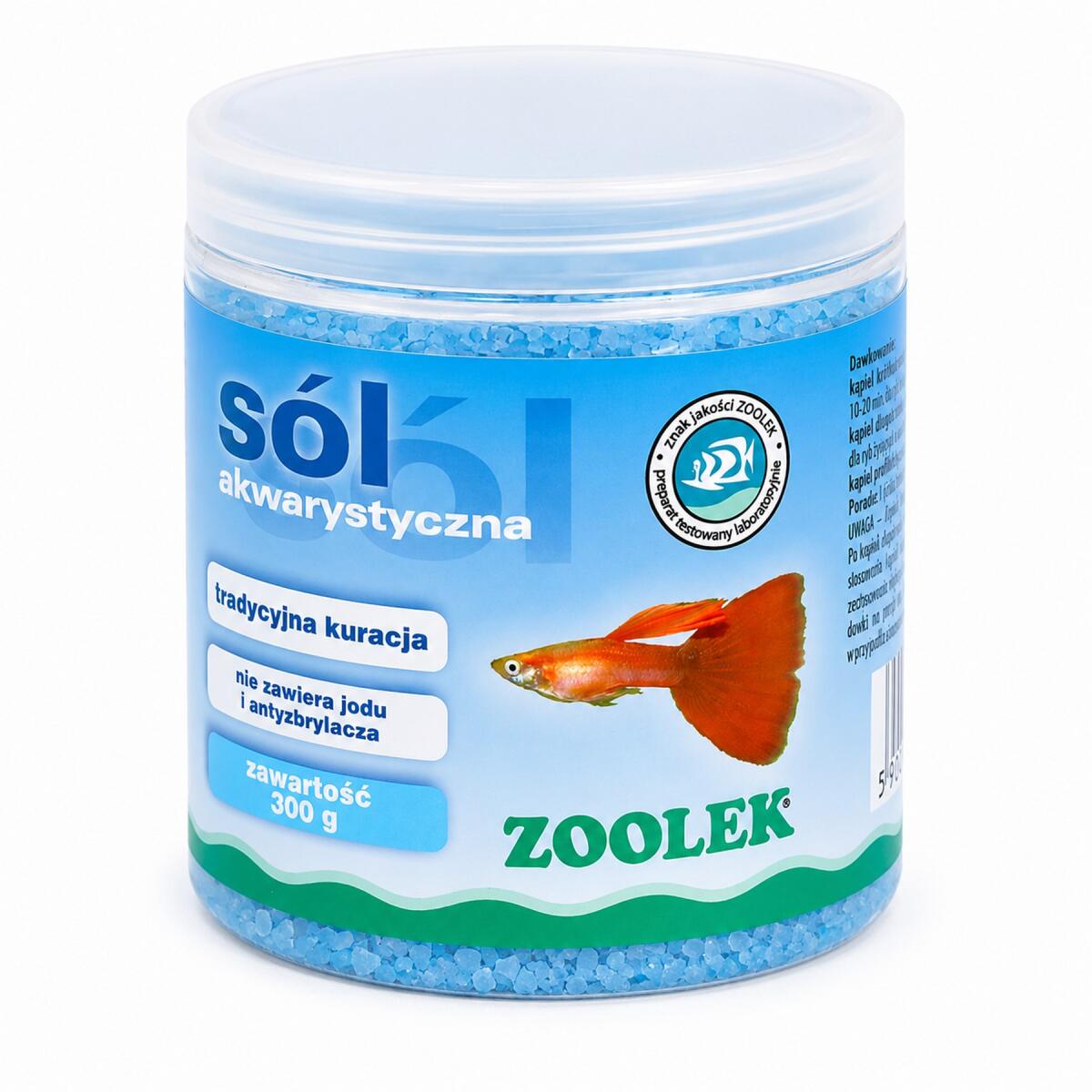 Соль для лечения пресноводных рыб Zoolek 300 г (7002) – аквариумная лечебная соль без йода.