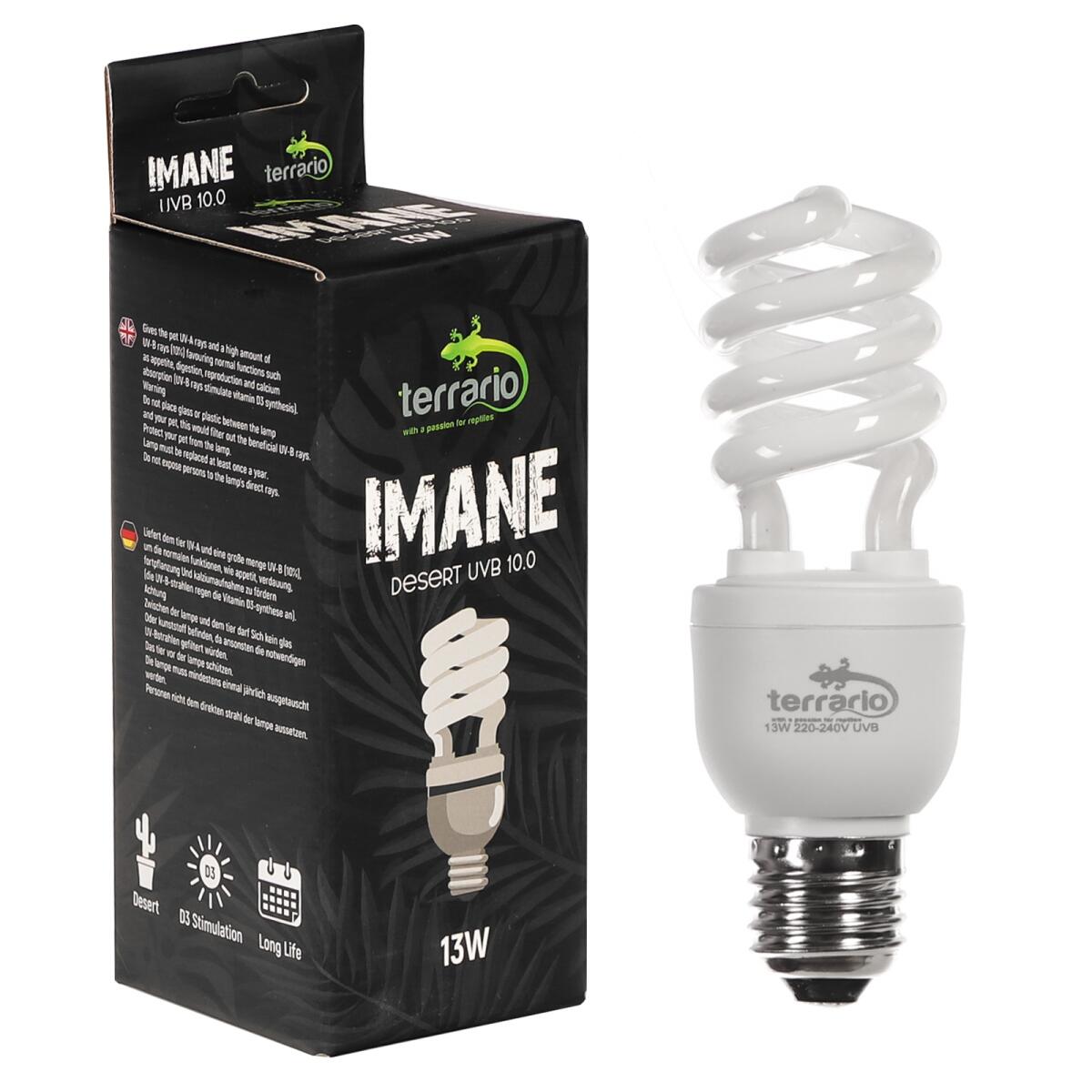 Люминесцентная лампа Terrario Imane Desert UVB 10.0 13W для пустынных рептилий, агам и черепах