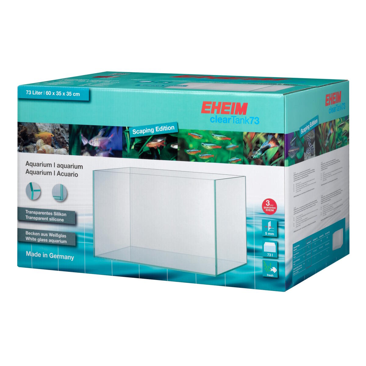 Акваріум з optiwhite скла Eheim clearTank 73л. 60x35x35см (0330615)