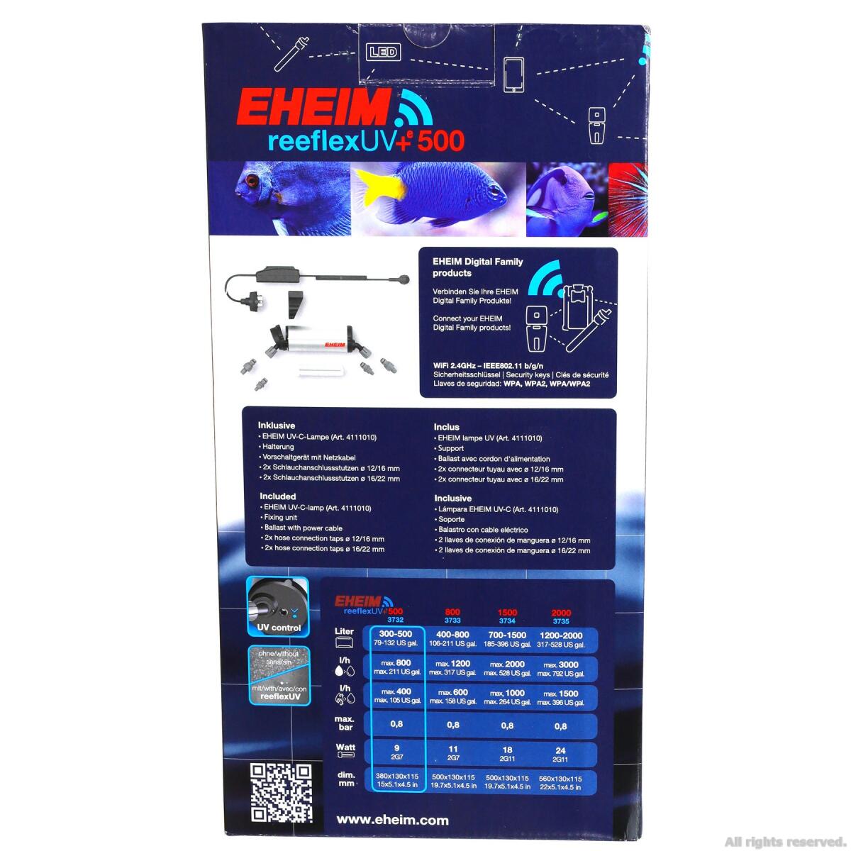 Стерилізатор з Wi-Fi управлінням Eheim reeflexUV+e 500 (3732210)