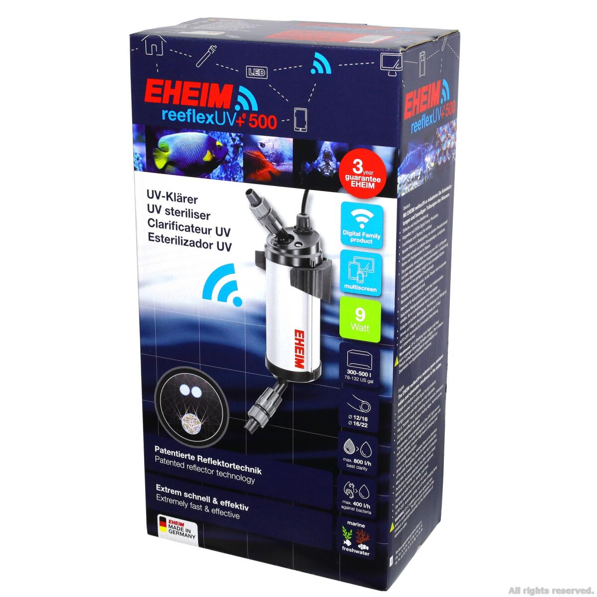 Стерилізатор з Wi-Fi управлінням Eheim reeflexUV+e 500 (3732210)