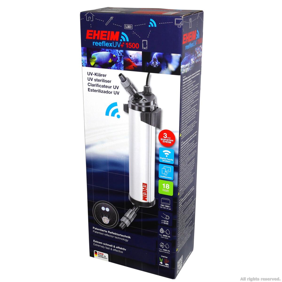 Стерилізатор з Wi-Fi управлінням Eheim reeflexUV+e 1500 (3734210)