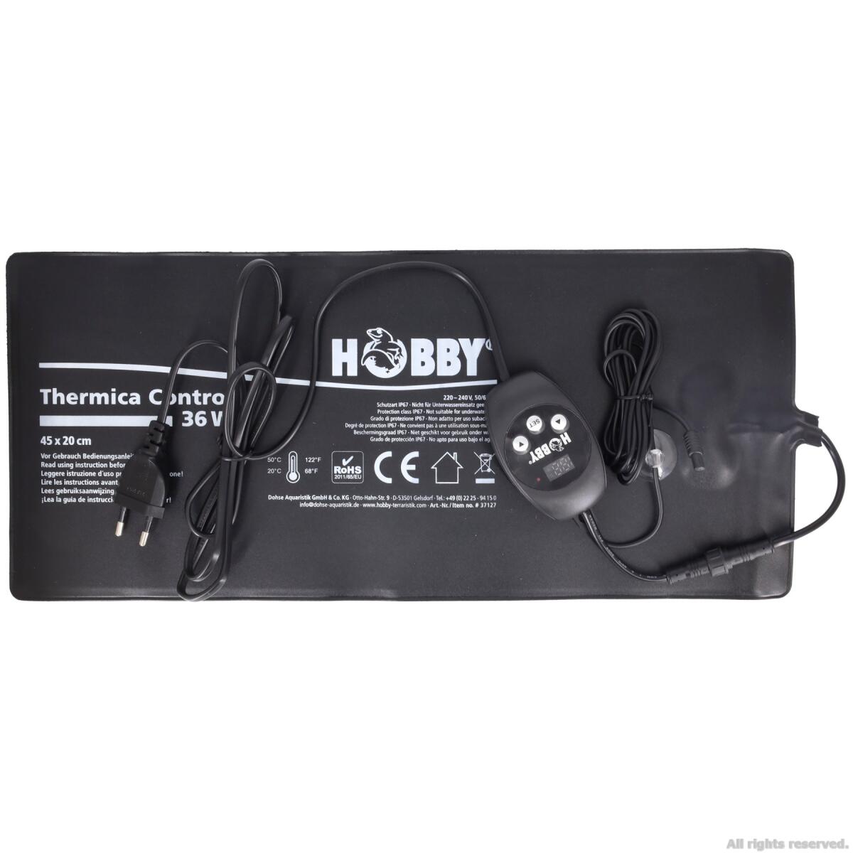Нагрівальний мат водонепроникний з контролером Hobby Thermica Control 36 Ват IP67 45x20см (37127)