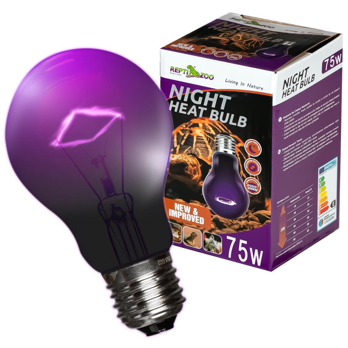 Нічна лампа з підігрівом Repti-Zoo Night Heat Bulb 75W для тераріумів без UVA (MHL75)