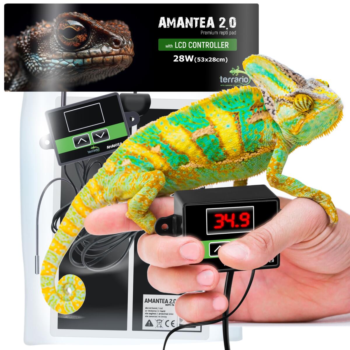Нагрівальний мат з термостатом Terrario Amantea 2.0 28W 53x28см