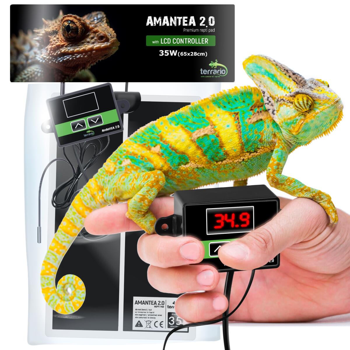 Нагрівальний мат з термостатом Terrario Amantea 2.0 35W 65x28см