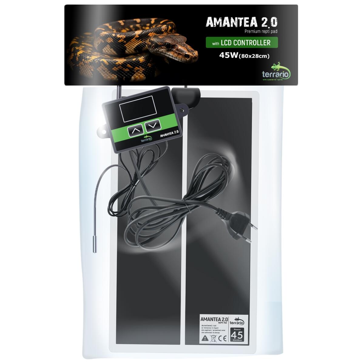 Нагрівальний мат з термостатом Terrario Amantea 2.0 45W 80x28см