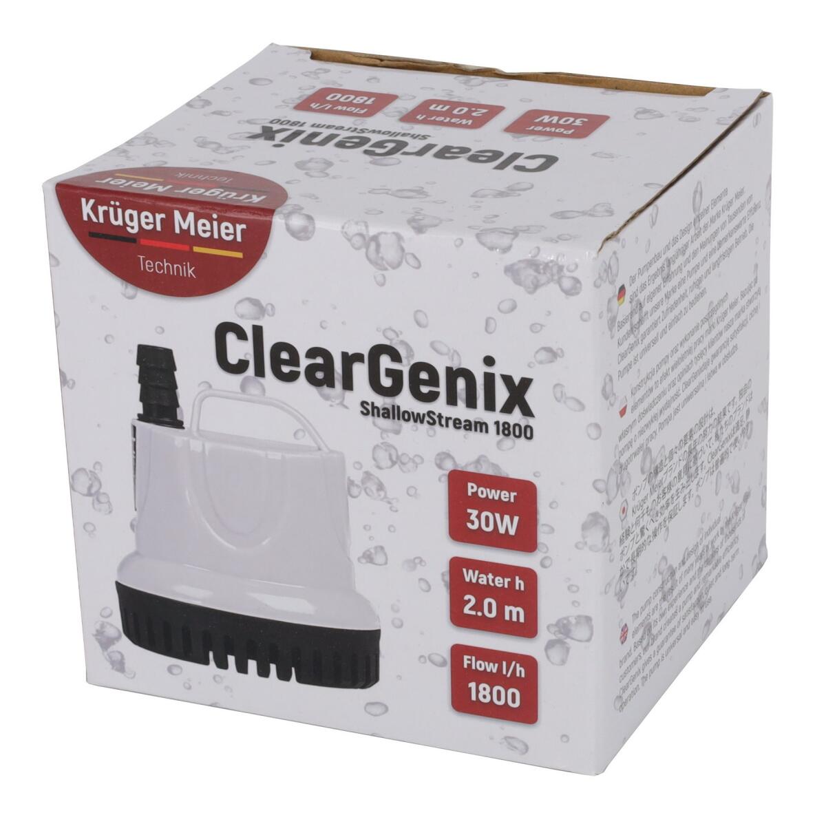 Помпа підйомна з низьким зануренням Kruger Meier ClearGenix 1800 л/г для фонтанів, акваріумів, ємностей