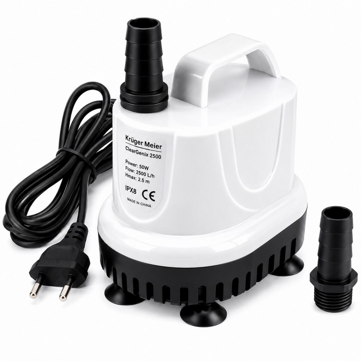 Помпа підйомна з низьким зануренням Kruger Meier ClearGenix 2500 л/г для фонтанів, акваріумів, ємностей