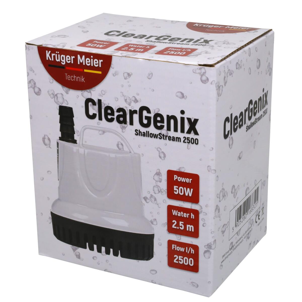 Помпа підйомна з низьким зануренням Kruger Meier ClearGenix 2500 л/г для фонтанів, акваріумів, ємностей