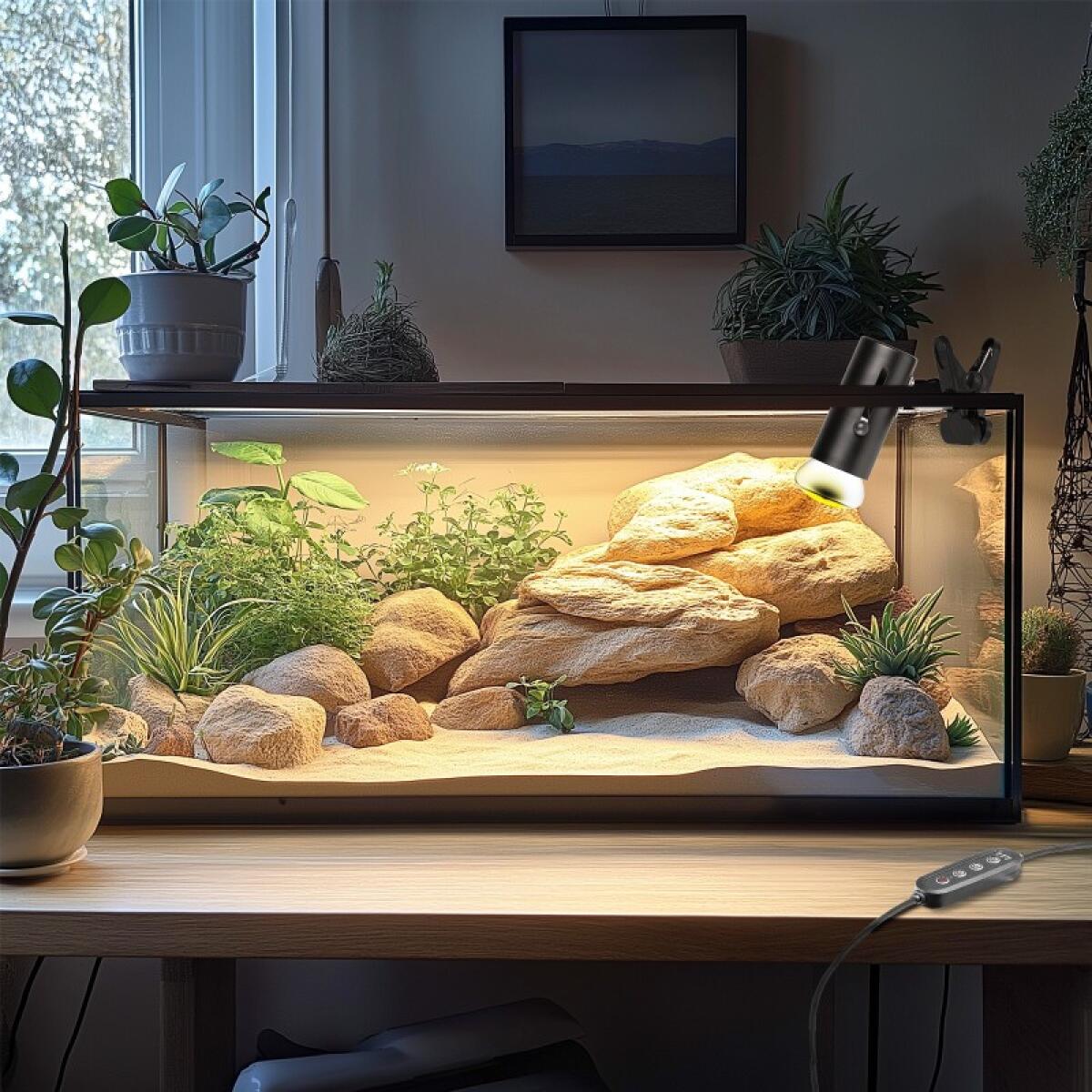 Світильник з затискної ручкою і таймером Terrario ReptiSun Time Control 200W